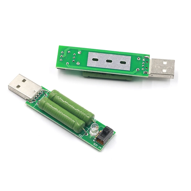 USB мини разряд нагрузочный резистор 2A/1A с переключателем 1A зеленый светодиод, 2A красный светодиод