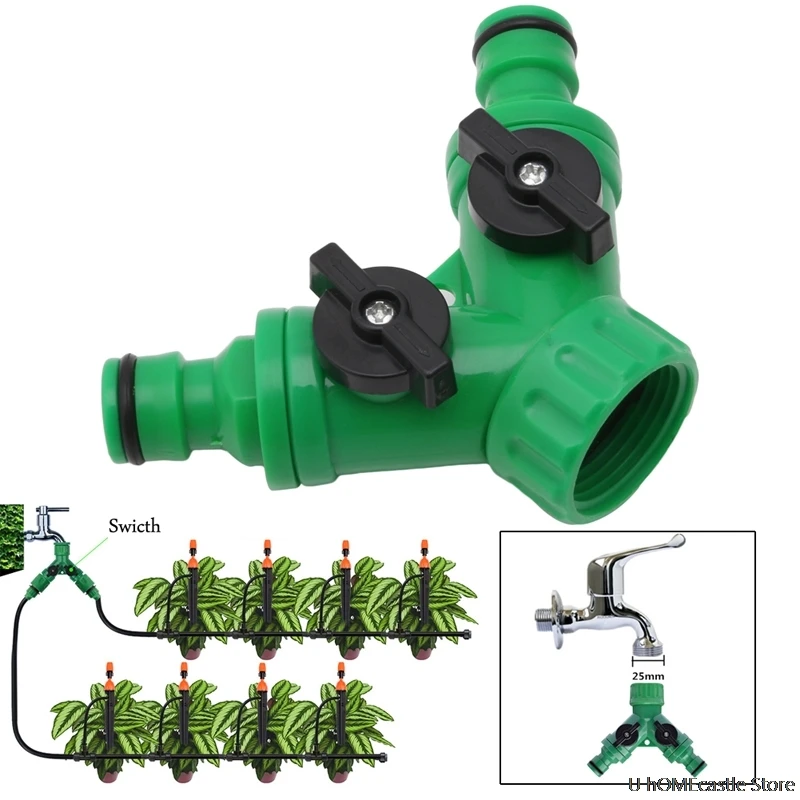 Высокое качество сад 2 Way адаптер Y кран подсоединительный фитинг переключатель патрубок для поливочного шланга G3/" дропшиппинг
