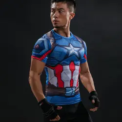 Футболка Капитан Америка гражданской войны футболка 3D печатных Футболки Для мужчин Marvel Мстители 3 Железный человек Фитнес Костюмы мужской