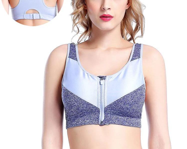 Sports Tops Female Zipper Push Up Sports Bras Fitness Running Yoga Padded Breathable Shockproof Gym Vest Tops Womens Sport Bh   --750x750