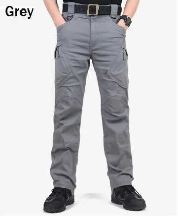 IX9 Militar, тактические брюки-карго для мужчин, военные походные армейские тренировочные военные брюки, охотничьи уличные спортивные брюки - Цвет: Gray