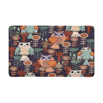 

Owl Sitting on The Branches Front Door Mat Welcome Doormat for Home, Indoor, Entrance, Kitchen, Patio