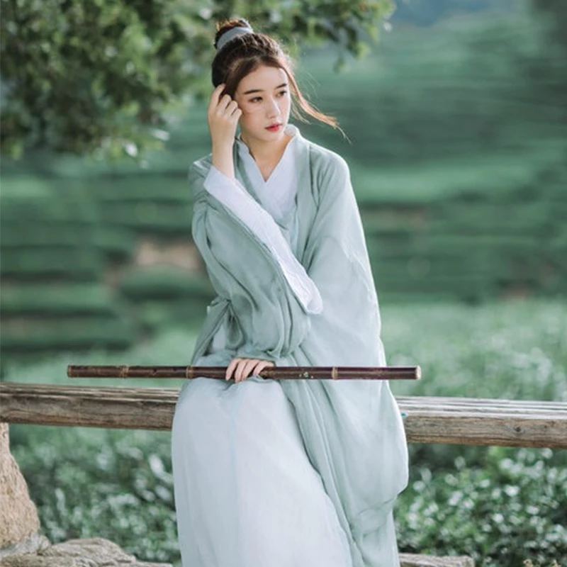 

Han fu large sleeve costume women's costume weijin dynasty dress slip skirt photo clothing normal han wear non-ancient wear