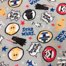 50*198 см мультфильм Звездные войны эластичность вязанная хлопковая ткань для шитья «сделай сам» Лоскутная работа мальчик рубашки Ночная рубашка с шапочкой