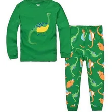Весенне-Осенняя детская пижама с принтом животных для мальчиков и девочек; одежда для сна с длинными рукавами; хлопковая ночная рубашка; детские пижамы; домашняя одежда; YW255