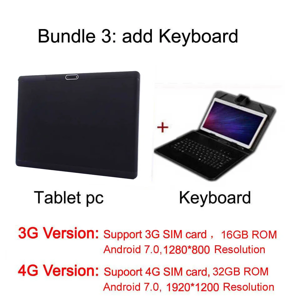 BMXC бренд 10 дюймов планшет 4G планшеты для детей 10 дюймов gps 1920*1200 сенсорный планшет android 7,0 положительные отзывы - Комплект: Add keyboard