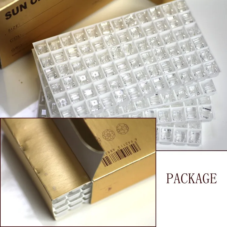 AAA9-B 2 общее количество одной коробке кубик с украшением в виде кристаллов Стекло свободные бусины в продаже у полоса 8 х 8 мм Многоцветный 17 Цвета AAA Класс