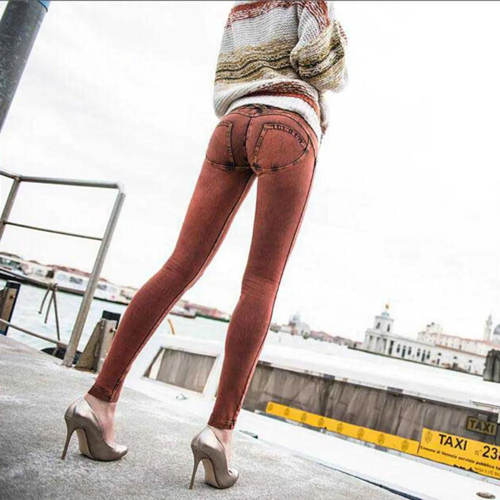 Women Full Hip Skinny Elastic Waist Stretch Jeans New Fashion Sexy Female Autumn Winter Jeans Pencil Pants 5 colors Women Full Hip Skinny Elastic Waist Stretch Jeans New Fashion Sexy Female Autumn Winter Jeans Pencil Pants 5 colors
