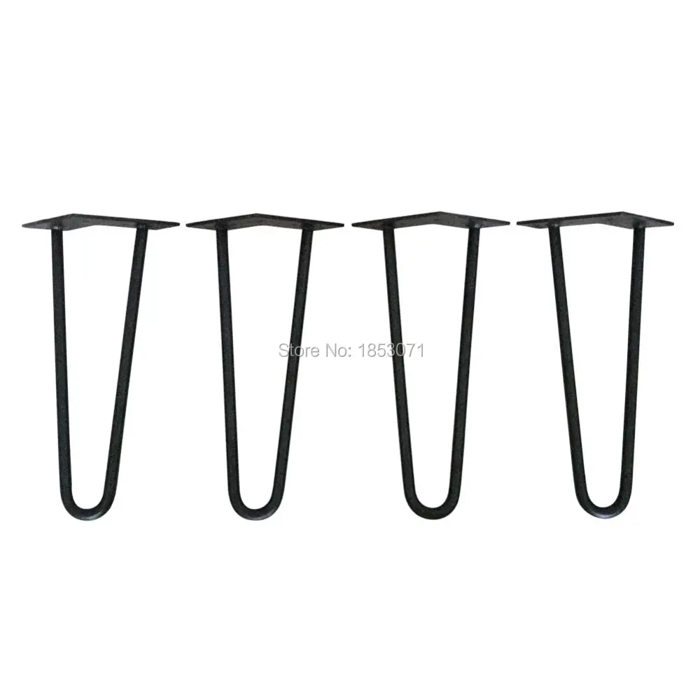 Free shipping -New design DIY coffee table inclination hairpin legs 12inch height 1/2 2-Rod set of 4 Metal furniture legs free shipping 36cm coffee table hairpins 1 2 solid metal bar hairpin table legs set of 4 4pcs