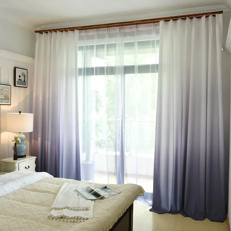 Us 5 82 65 Off Mrtrees Gradien Blackout Window Curtains For Living Room Kitchen Modern Tulle Curtains For Bedroom Window Curtain Fabric Drapes In