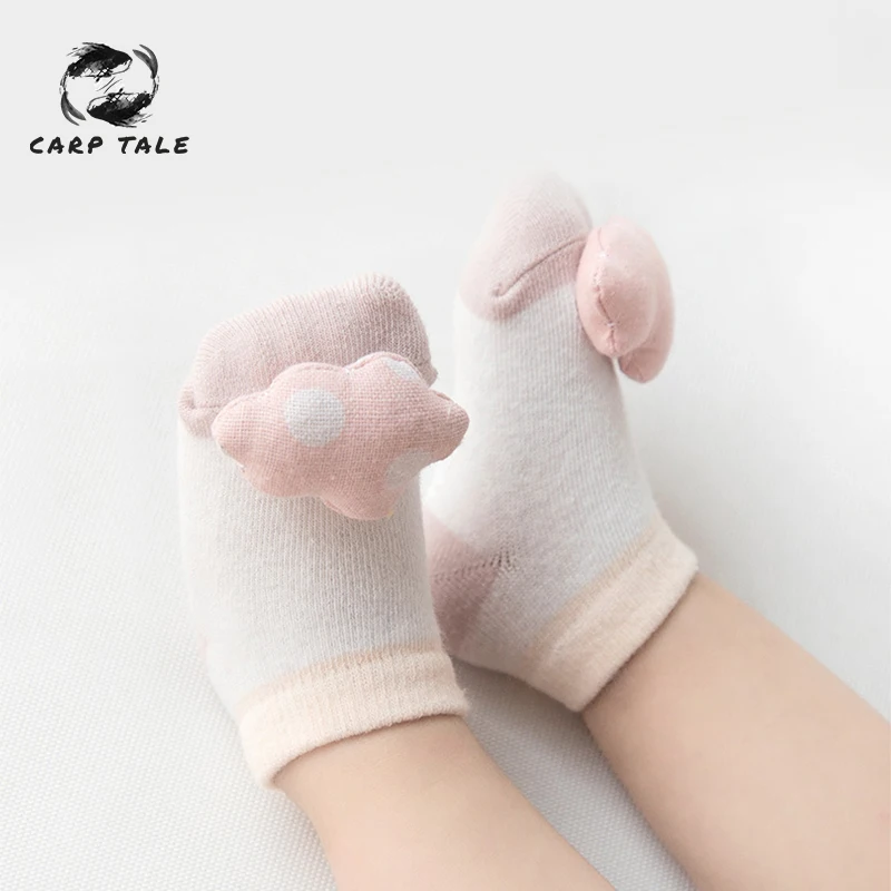 

2pcs/set 0-18M Wholesale Lovely Baby Warm Slippers Cotton Socks Infant Bebe Kids Cartoon Animal Boys Girls Anti-slip Wear
