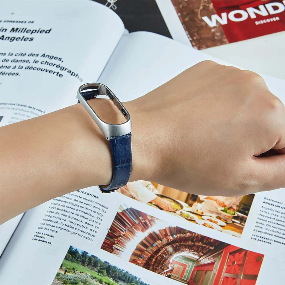 Новый кожаный ремешок на запястье для mi Band 3 Смарт часы браслет Xiaomi аксессуары