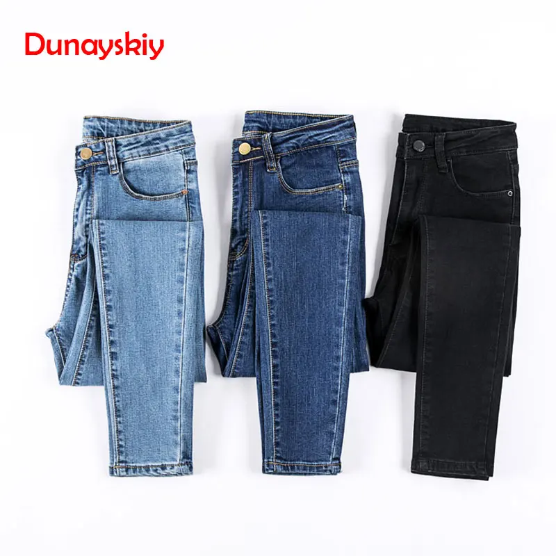 

2019 Jeans Female Denim Pants Black Color Womens Jeans Donna Stretch Bottoms Skinny Pants For Women Trousers