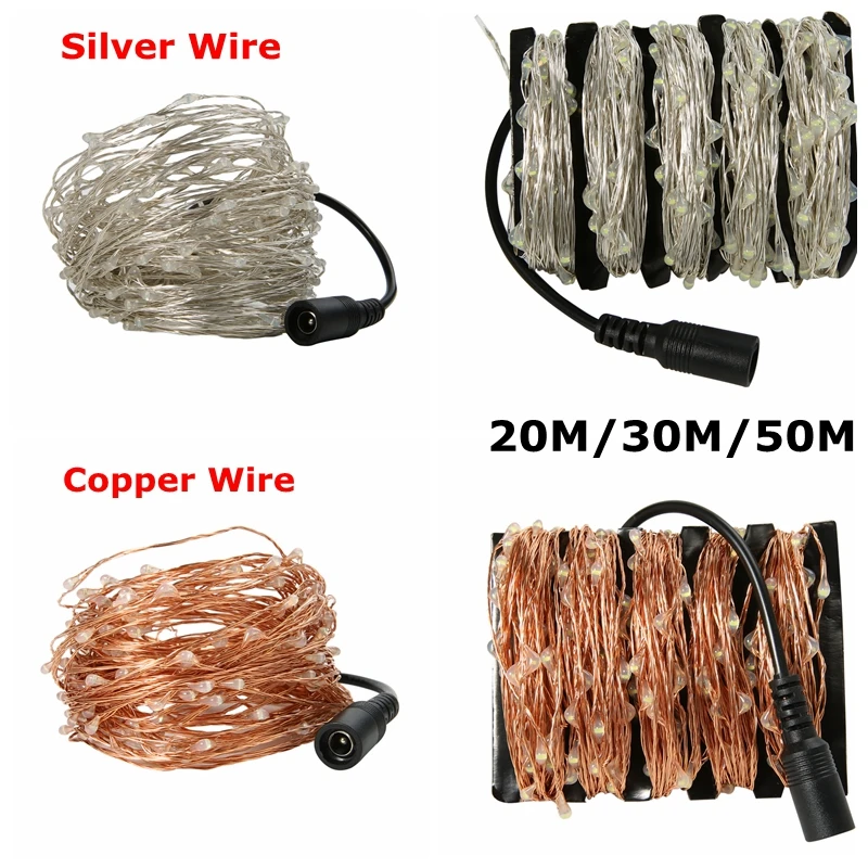 Hot 20M/30M/50M Led Silver Copper Wire 200/300/500 LED String Light Starry Lights For Christmas Parties Wedding Beddingroom KTV Hot 20M/30M/50M Led Silver Copper Wire 200/300/500 LED String Light Starry Lights For Christmas Parties Wedding Beddingroom KTV