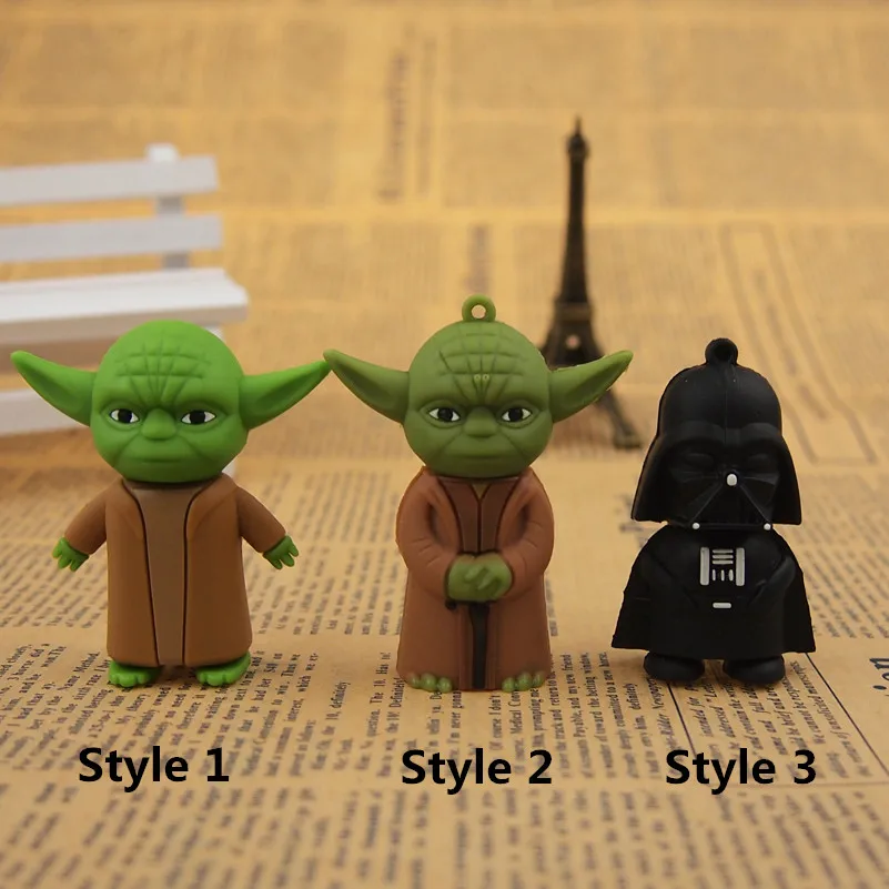 Cartoon Pen Drive Star Wars Yoda/Darth Vader Usb Flash Drive 32GB 64GB 128MB Flash Disk Cle USB pendrive Chiavetta USB Gifts