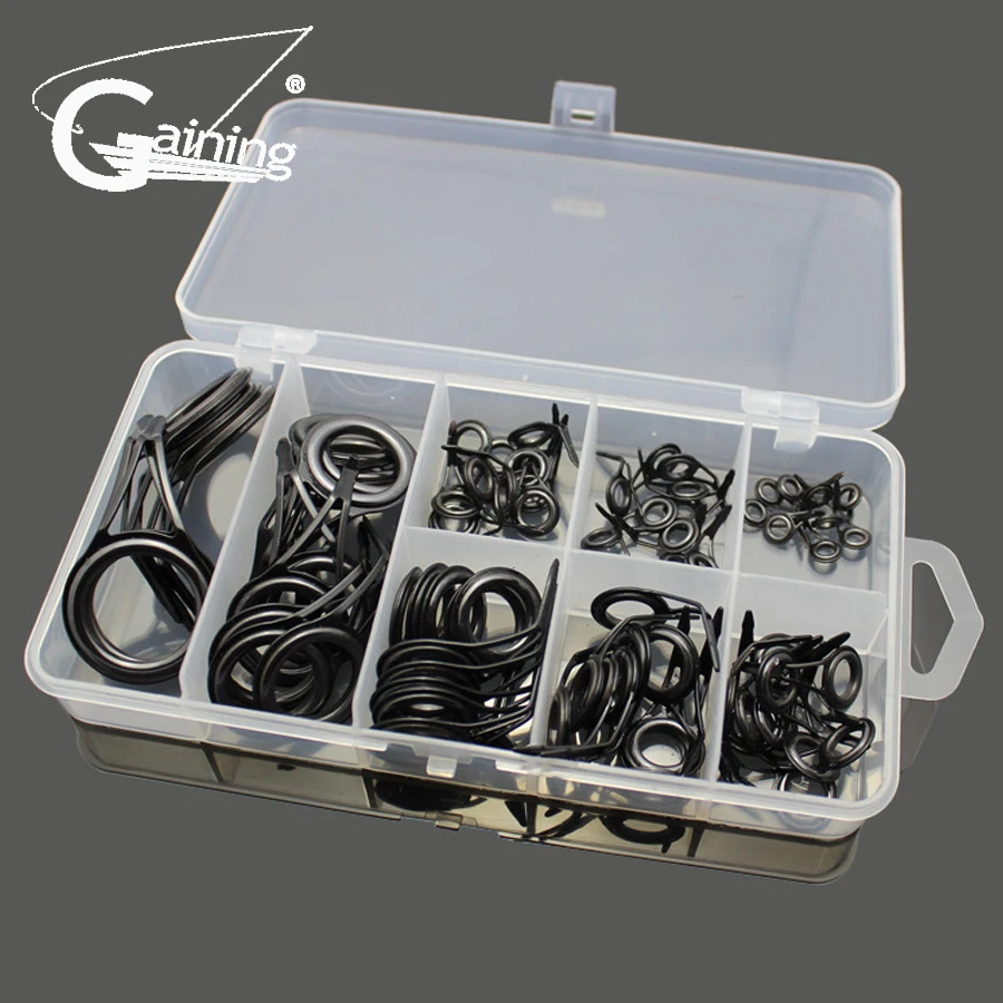 75 Pcs 8 Size Stainless Steel Ceramics Spinning Rod Guides