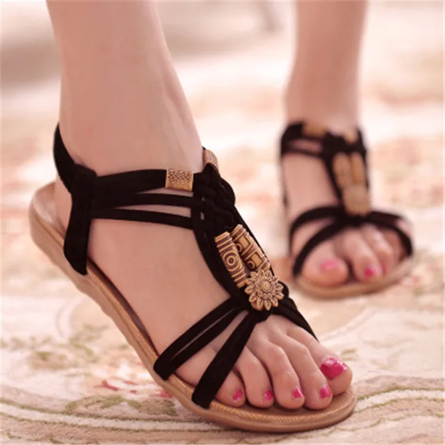 New Women Sandals Fashion Summer Women Shoes Bohemia Gladiator Beach Flat Casual Sandals Leisure Female Ladies Sandals Women