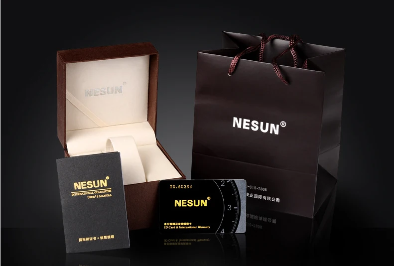 Швейцария Элитный бренд NESUN для женщин японские кварцевые часы для женщин Relogio Feminino Diamond ультра-тонкие наручные часы N8809-3
