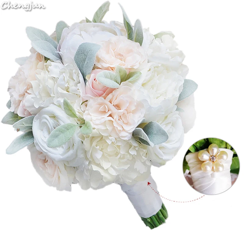 Чэнцзюнь невесты держателб для свадебных цветов красивый лес белый пион Розовый Свадебный букет цветов