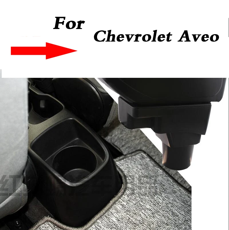 

KOSOO Auto arm rest case For Chevrolet Aveo armrest box central Store content box with cup holder ashtray accessories styling