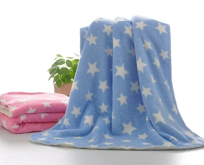 Зимнее Коралловое Флисовое одеяло со звездой, детское одеяло с узором, флисовое детское фланелевое одеяло, одеяло для коляски, детское постельное белье, пеленки