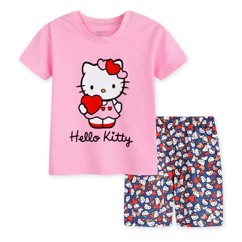 Buy Lovely sports kids pajamas set girls short sleeve
