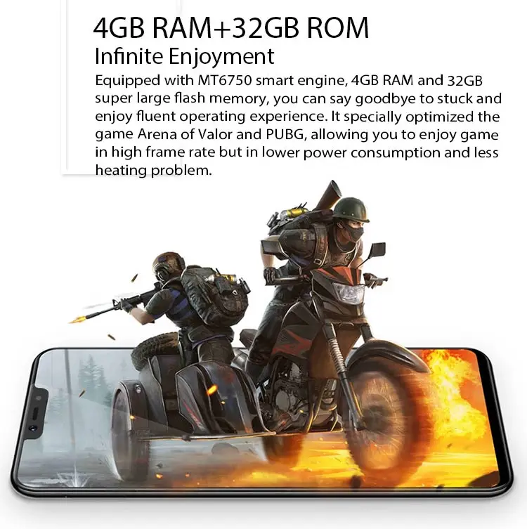 MEIIGOO S9 4GB RAM 32GB ROM MTK6750T 1.5GHz Octa Core 6.18 Inch In Cell FHD+ Full Screen Android 8.1 4G LTE Smartphone