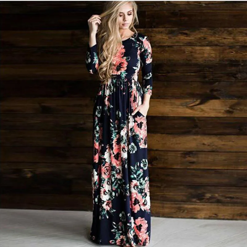 2019 hot sales women o-neck long sleeve long summer casual dress plus size vintage maxi dress with pockets 2019 hot sales women o-neck long sleeve long summer casual dress plus size vintage maxi dress with pockets