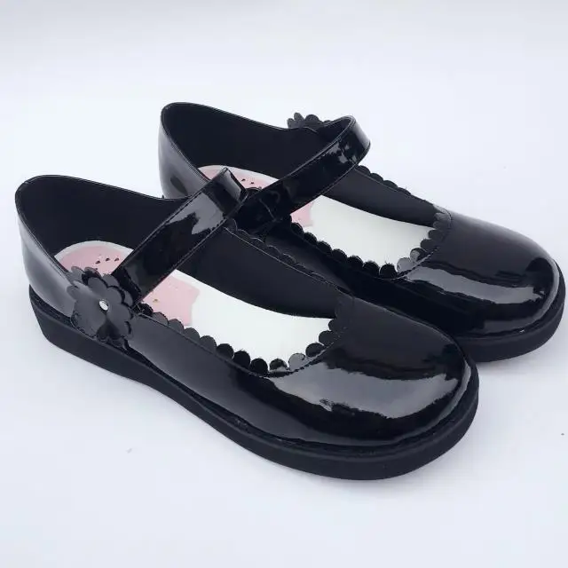 Japanese-Harajuku-Low-Chunky-Heels-Flounce-Trim-Simple-Mary-Jane-Lolita-Shoes-Flats-Kawaii-School-Girls-Shoes-5