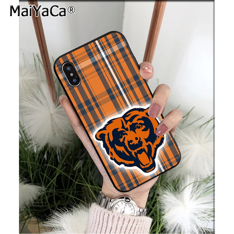 MaiYaCa Chicago Bears мягкий, силиконовый, из ТПУ черный чехол для телефона Apple iPhone 8 7 6 6S Plus X XS MAX 5 5S SE XR чехол