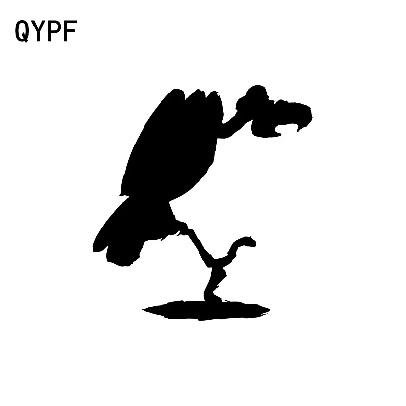 

QYPF 14.9CM*16CM Cartoon Animal Bird Vulture Vinyl Decor Car Window Sticker Decal Graphical Black/Silver C15-0779