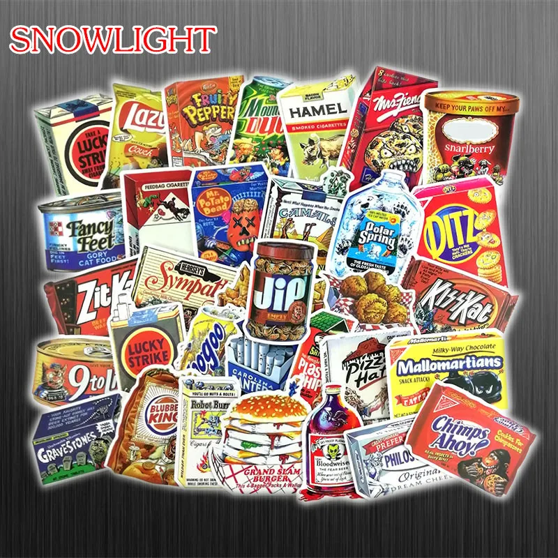 75Pcs/Set Retro Fast Food & Drink Realistic Graffiti Stickers For Skateboards Guitars Refrigerators Notebook Laptop TOY Stickers