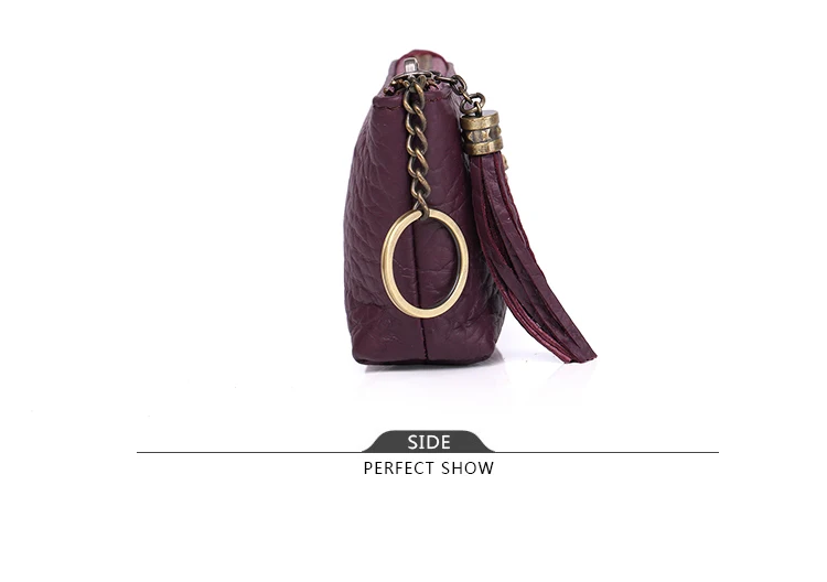 Women Mini Wallets Female Tassel Pendant Short Money Wallets Genuine Leather Lady Zipper Coin Purses Fashion Key Bag  (8)