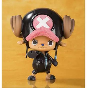 

7cm TONY TONY CHOPPER in BLACK Leather clothing 2017 NEW MOVIE FILM GOLD Q version Cute Action Complete Figure Gift for girl