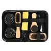JX-LCLYL 7 in 1 Travel Case Black & Neutral Shoe Shine Polish Brushes Cleaning Set Kit 5