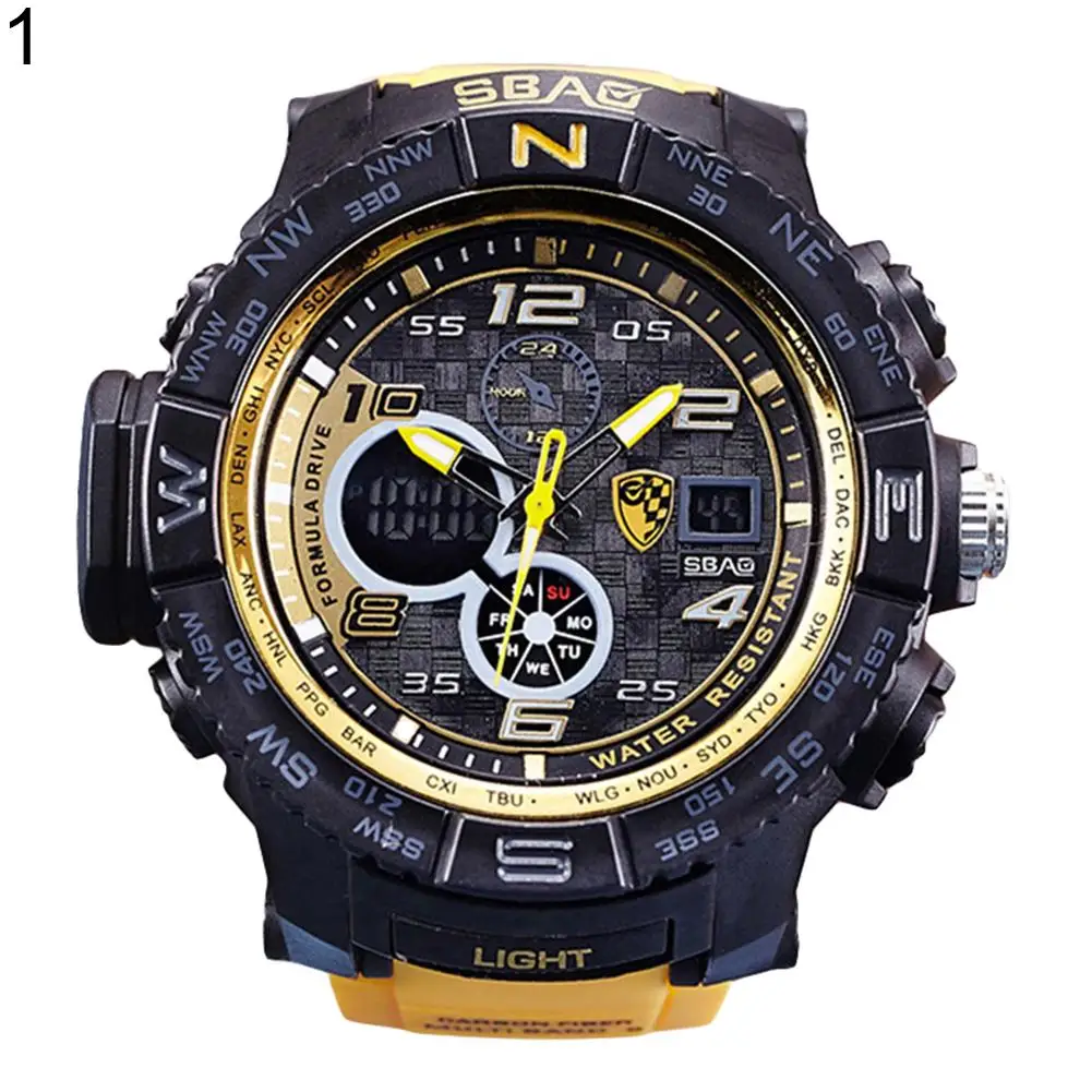  2017 New Men's Sport Dual Display Alarm LED Backlight 30m Waterproof Digital Wristwatch  