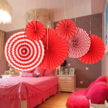 

New 6PCS ( 20/30/40CM) Decorative Wedding Paper Crafts Flower Origami Paper Fan DIY Wedding Birthday Party Decorations Supplies