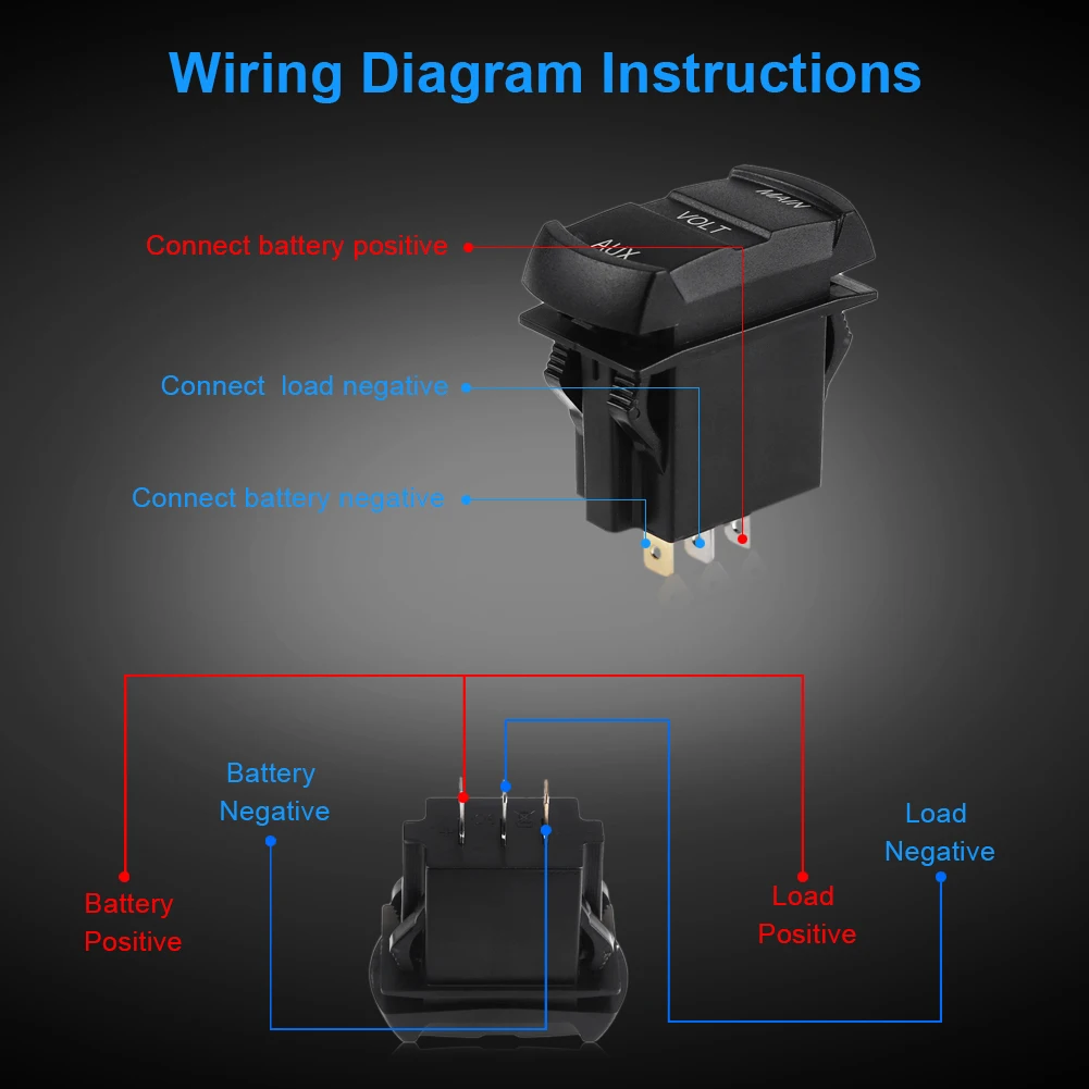 12 24v car boat motorcycle led digital dual volt meters aux main Auto Meter Volt Gauge Wiring Diagram 12 24v car boat motorcycle led digital dual volt meters aux main battery monitor voltage gauge auto panel voltmeter tester in volt meters from automobiles
