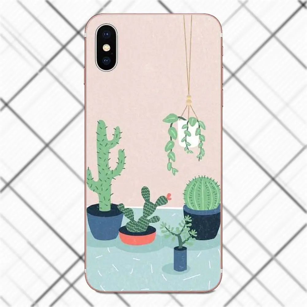 Tpwxnx тропический растения кактус банановые листья для iPhone X 4 4S 5 5C 5S SE 6 S 7 8 плюс
