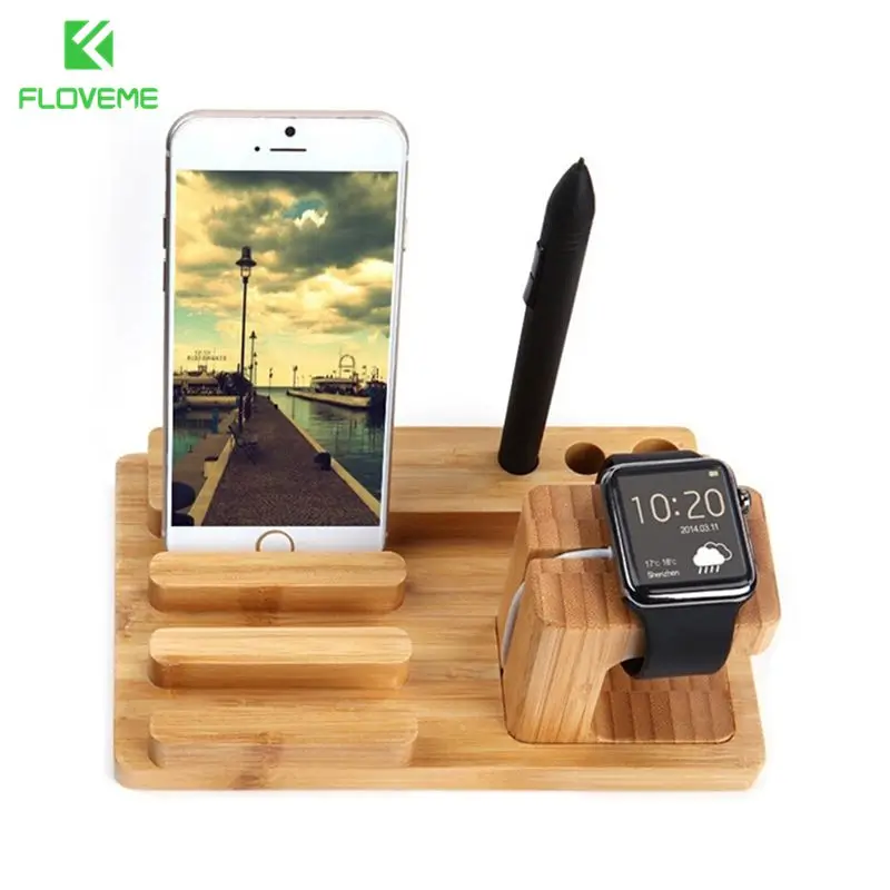 imágenes para Floveme lujo natural madera muelle de carga del soporte del sostenedor del teléfono para apple iphone 6 6 s plus 5S 5c 5 sí 4S para iwatch ipad soporte imágenes para Floveme lujo natural madera muelle de carga del soporte del sostenedor del teléfono para apple iphone 6 6 s plus 5S 5c 5 sí 4S para iwatch ipad soporte