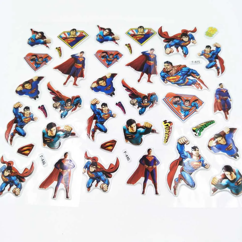 6 шт плакат с Суперменом мультфильм детский подарок на день рождения ToyChild награда вечерние сувениры DIY милое 3D стерео ПВХ объемные наклейки