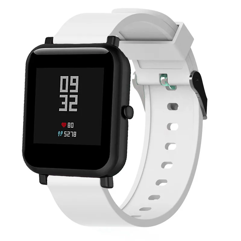 20 мм общий мягкий силиконовый ремешок для часов Huami Amazfit Bip/Pebble Time/Withings сталь HR Смарт часы браслет ремешок