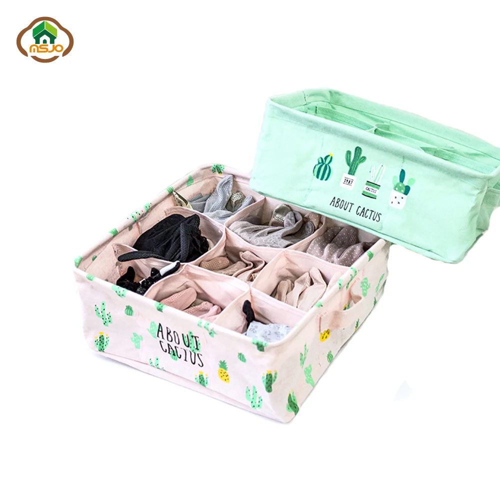

Msjo Socks Drawer Organizer Storage Boxes Bins Organizer Cotton Underwear Box Makeup Jewelry Storage Case Basket Home Decor