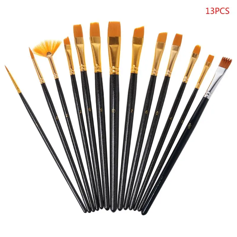 

13pcs/set Professional Paint Brush Nylon Hair Artist Brush For Acrylic Watercolor Oil Painting Supplies