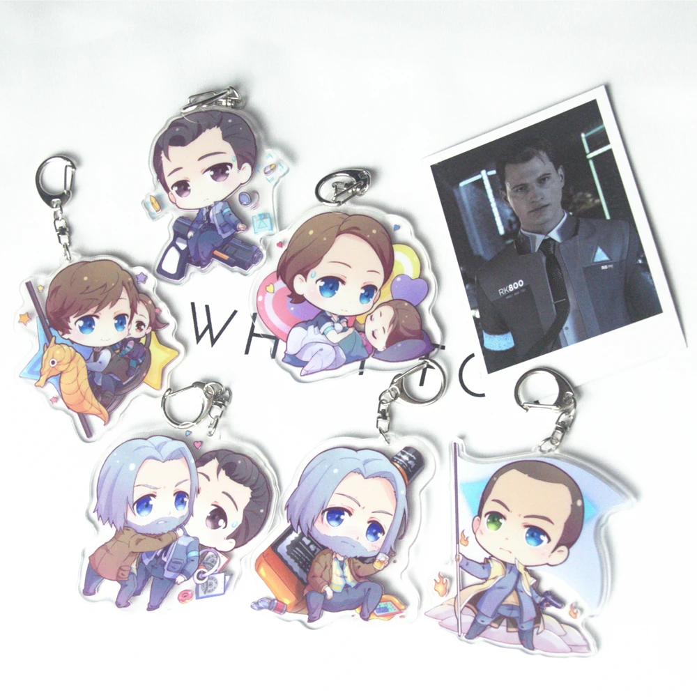 

Game Detroit: Become Human Connor Two Sided Big Size Acrylic Keyring Keychain Key chain