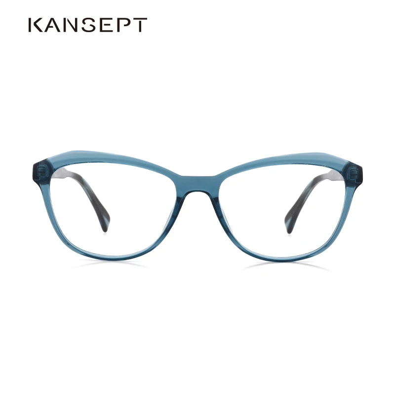 

KANSEPT Acetate 2019 Fashion Transparent Eyeglasses Frame Clear Square Blue Prescription spectacle Frame For Women#LS8046