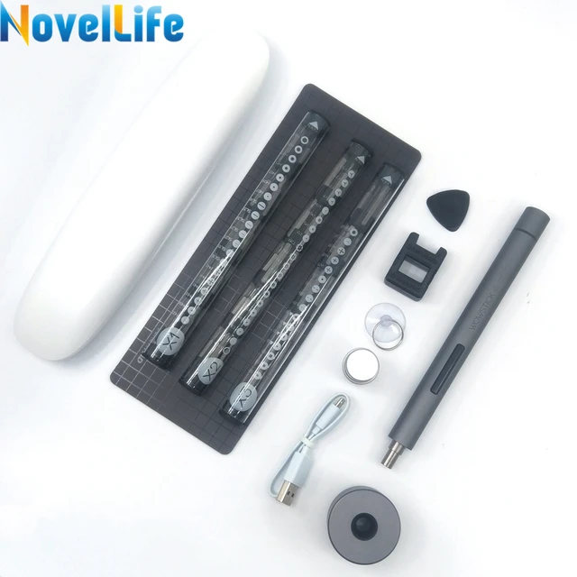 Wowstick 1F Pro Mini Precision Electric Screwdriver Cordless Lithium Battery Powered LED Light 56pcs Bits Set Wowcase Bit Holder