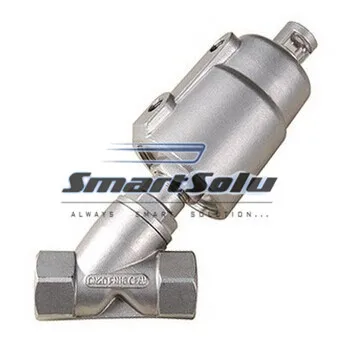 

free shipping 2pcs/lots DN15 1/2'' Pneumatic full Stainless Steel Angle Seat Valve With Stainless Steel Actuator
