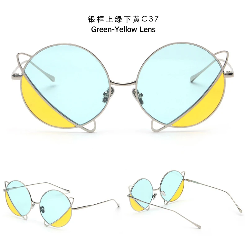 JackJad, модные, двойные, цветные, тонированные, океанские линзы, круглые солнцезащитные очки для женщин, фирменный дизайн, Future, солнцезащитные очки Oculos De Sol S31138