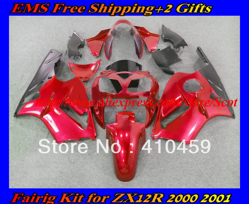 Красный черный обтекатель комплект для KAWASAKI Ninja ZX12R 02 03 04 05 ZX 12R 2002 2003 2004 2005 ZX-12R набор обтекателей для мотоцикла